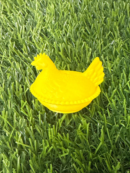 Yellow 3d PLA Printed Hen Focal