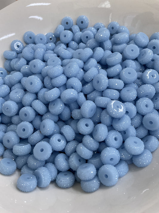 10pk Baby Blue Bling Spacers Beads-12mm