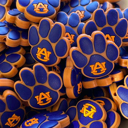 PublicPAW AuburnTigers w/Letters Silicone Focal