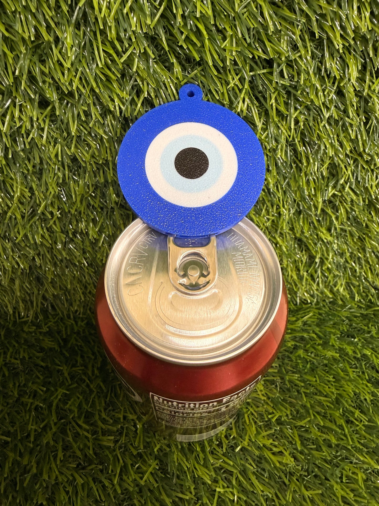 3d Printed Blue Evil Eye Keychain- Can Tab Opener- Save your nails