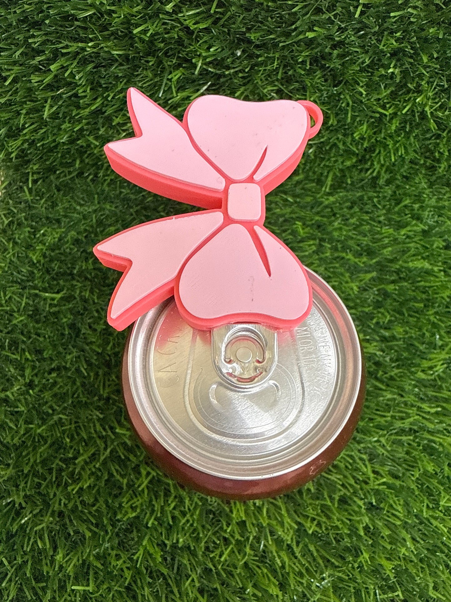 3d Printed Light Pink & Pink Bow  Keychain- Can Tab Opener- Save your nails
