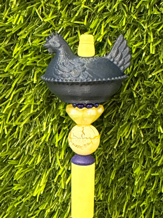 Navy 3d PLA Printed Hen Focal