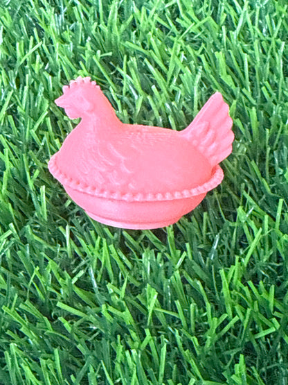 Salmon Pink 3d PLA Printed Hen Focal