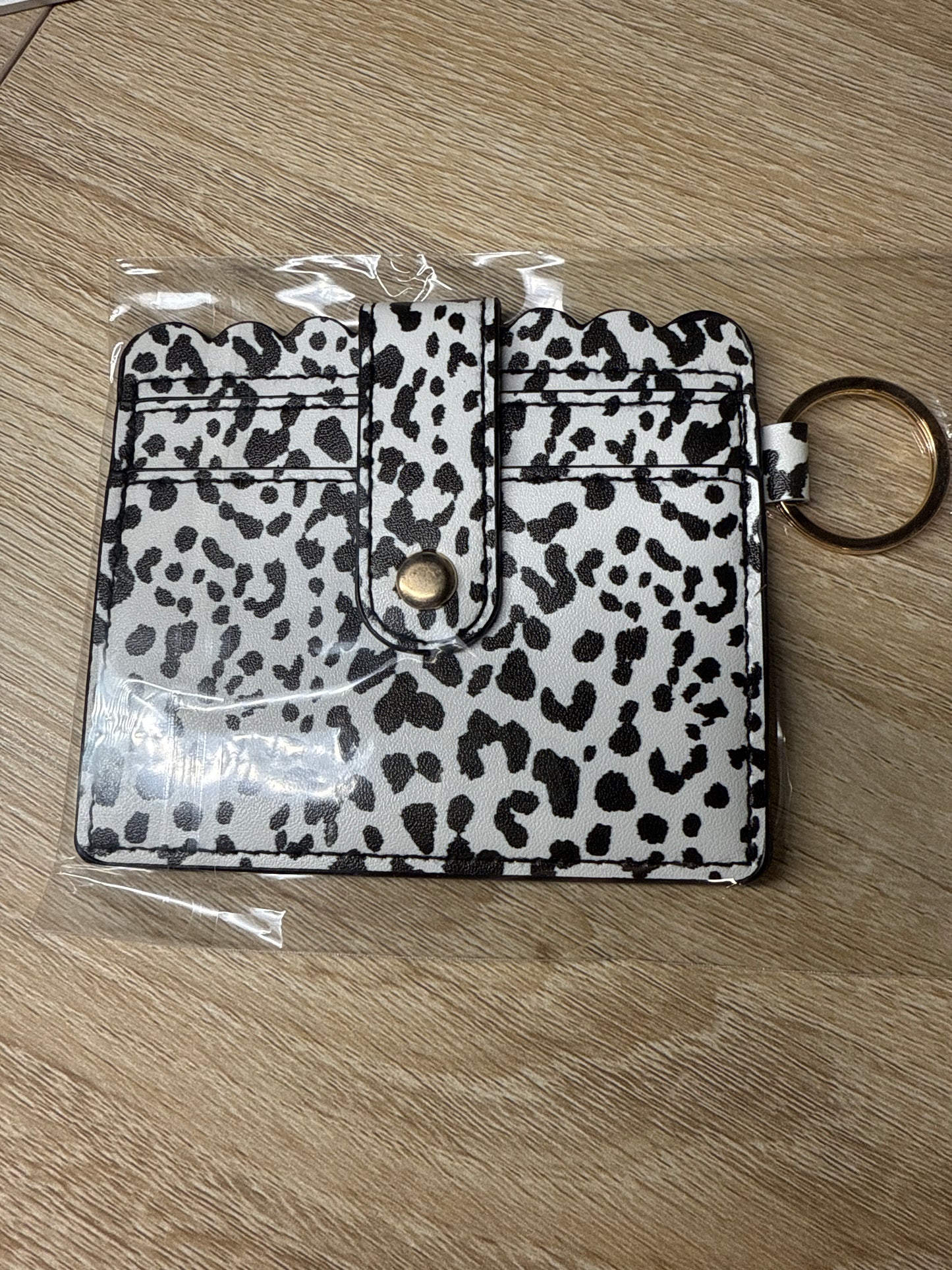 Cow Mini Card Wallet w/Gold Hardware