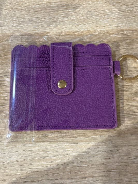 Purple Card Wallet w/Gold Hardware