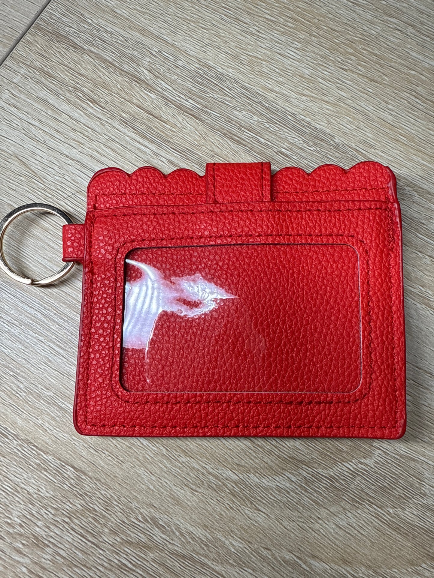 Red Mini Card Wallet w/Gold Hardware