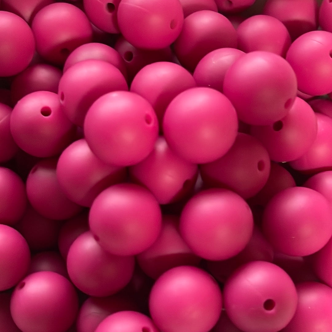 s18 Solid 15mm 10 pk Magenta Silicone Beads-catalog A05-52