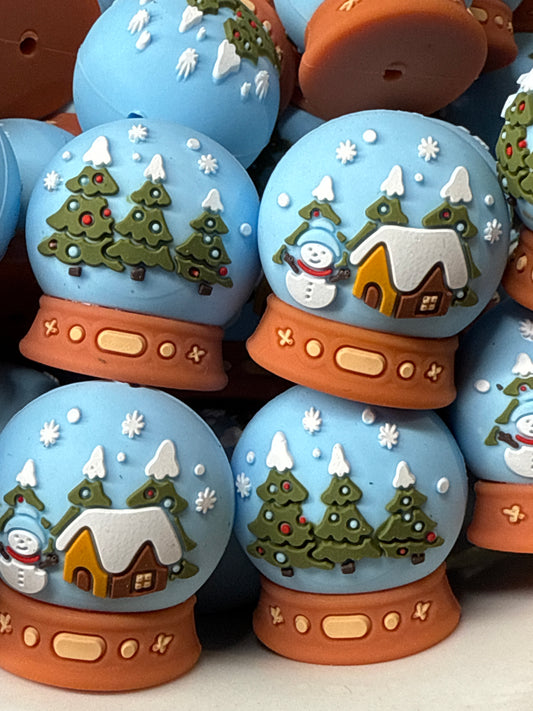 3d Snow Globe Silicone Focal- Exclusive to Little Miss Bead Supply