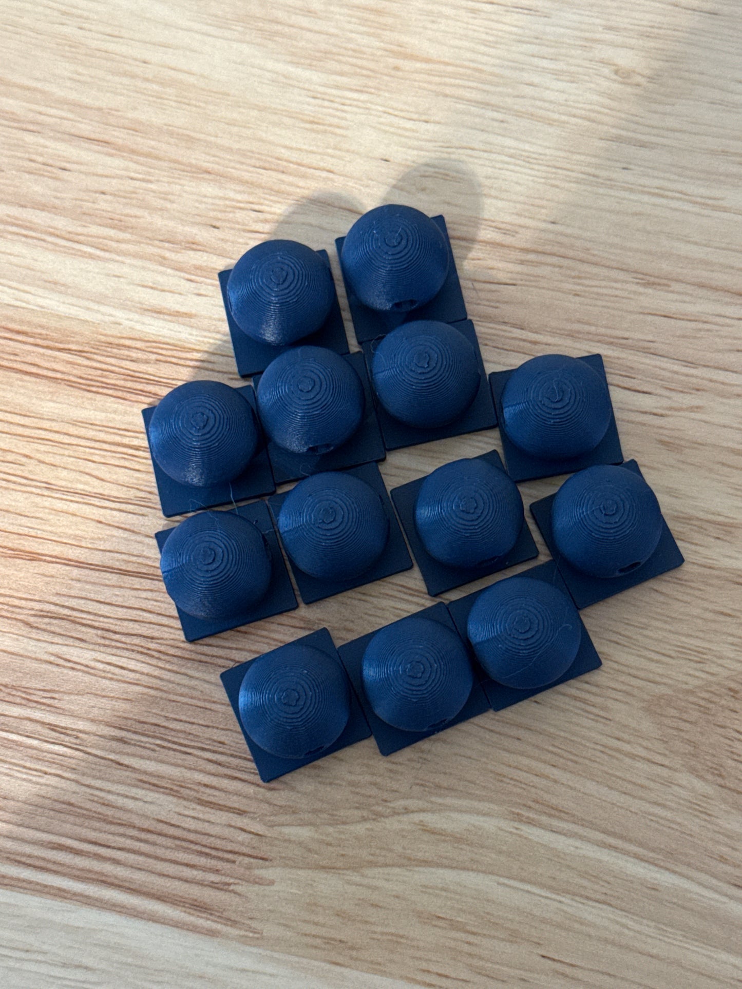 Bead with Flat-Back Attachment for Acrylic Flatbacks Navy 3D Printed - 16mm - 10 pack