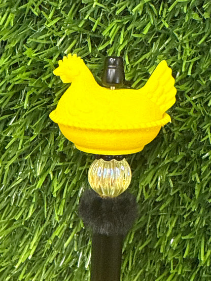 Yellow 3d PLA Printed Hen Focal