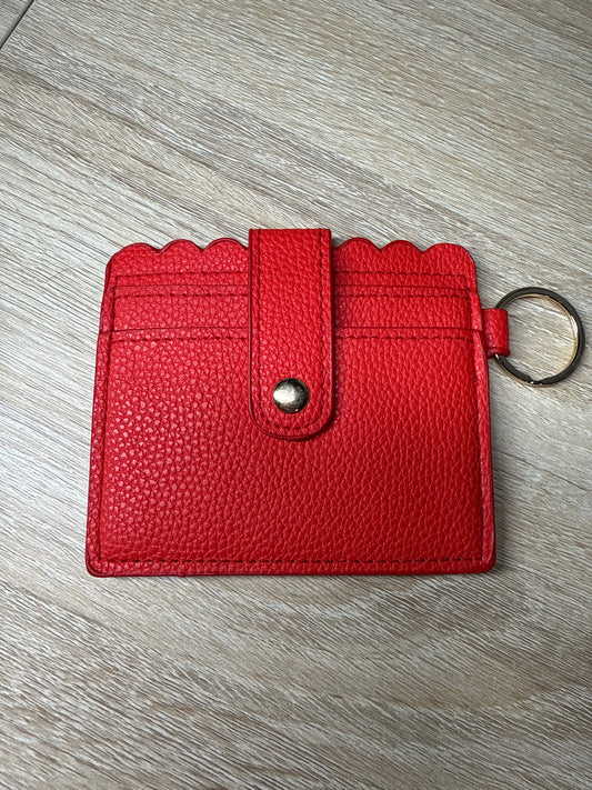 Red Mini Card Wallet w/Gold Hardware