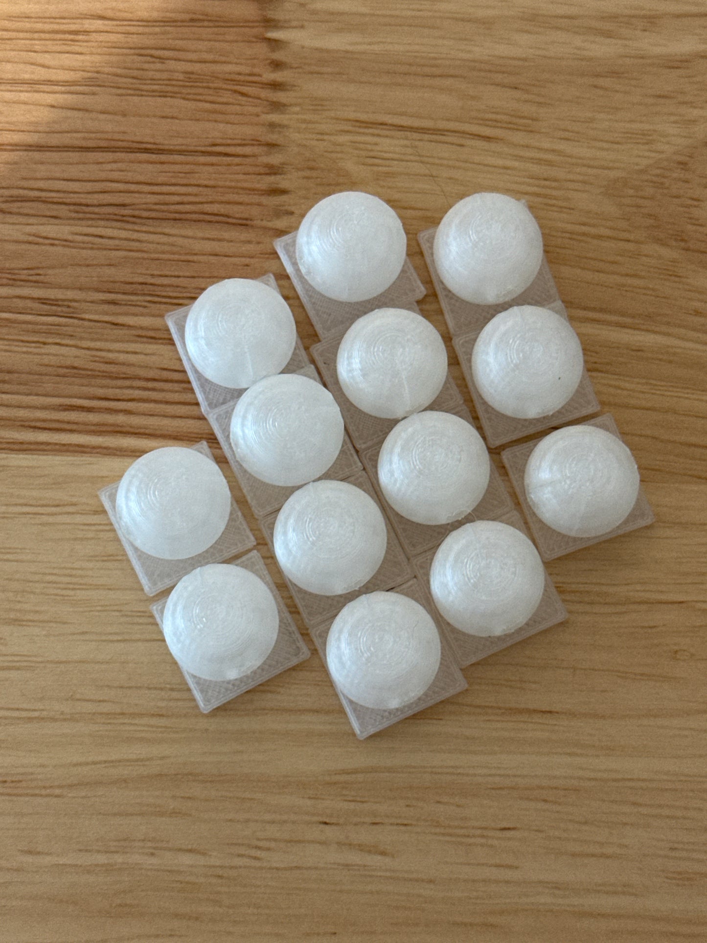 Bead with Flat-Back Attachment for Acrylic Flatbacks Pearl White 3D Printed - 16mm - 10 pack