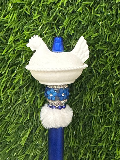 White 3d PLA Printed Hen Focal