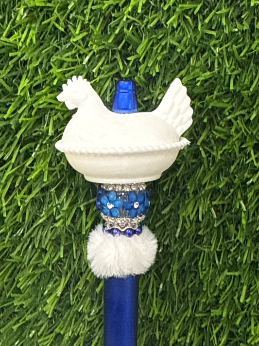 White 3d PLA Printed Hen Focal