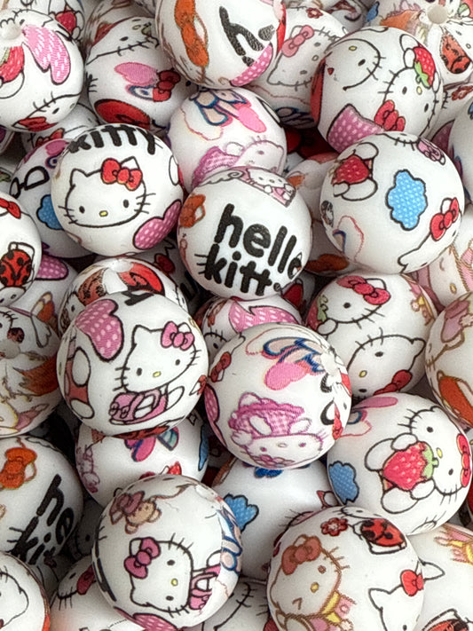 P67 Hello Kitty 15mm 10 pk Silicone Beads