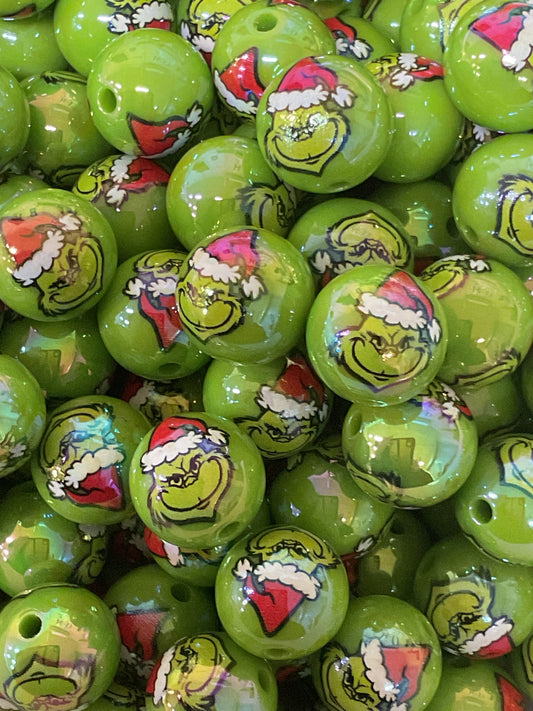 Grinch Acrylic 16mm Beads