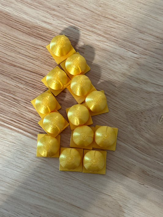 Bead with Flat-Back Attachment for Acrylic Flatbacks Gold 3D Printed - 16mm - 10 pack