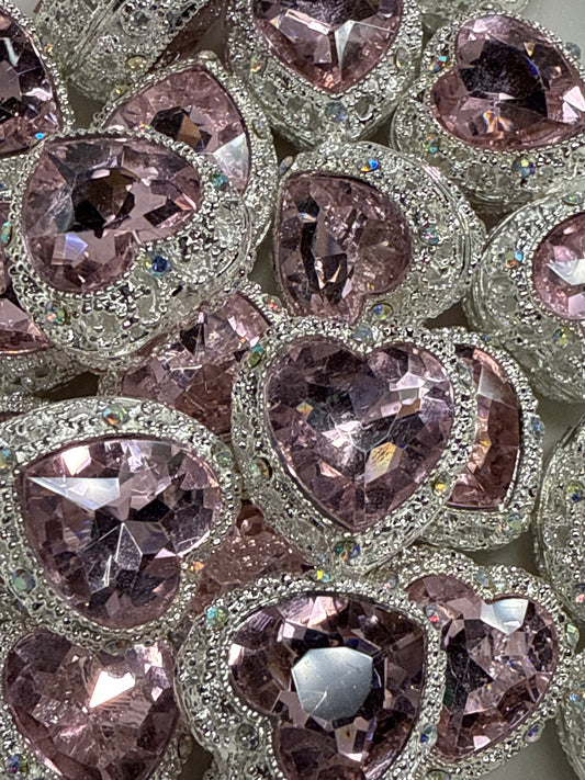 Cuentas de diamantes de imitación con forma de corazón