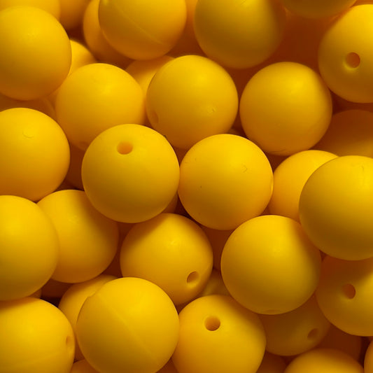 S15 15mm 10pk Dandelion Yellow Silicone Bead-catalog a01-42