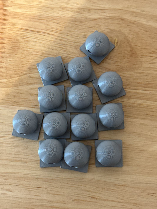 Bead with Flat-Back Attachment for Acrylic Flatbacks Silver 3D Printed - 16mm - 10 pack