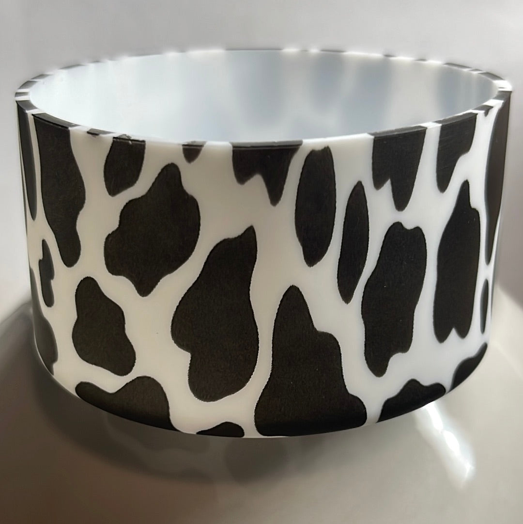 Black & White Cow Print Silicone Boot Cover for 20-40 oz Tumblers