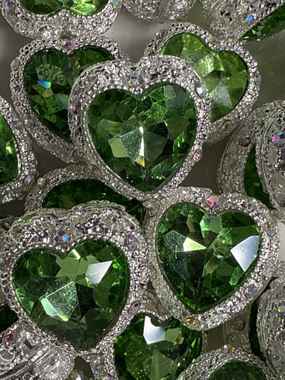 Cuentas de diamantes de imitación con forma de corazón