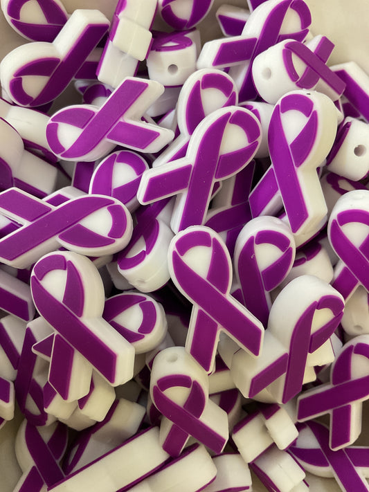 Purple Ribbon Silicone Focal- Public