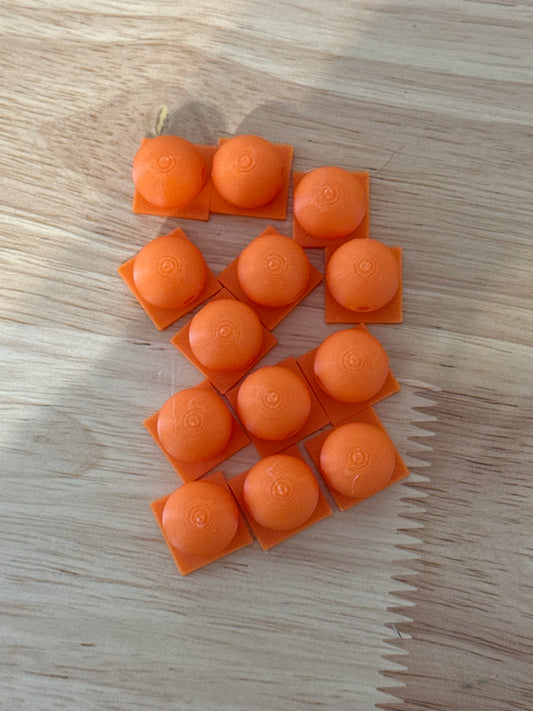 Bead with Flat-Back Attachment for Acrylic Flatbacks Orange 3D Printed - 16mm - 10 pack