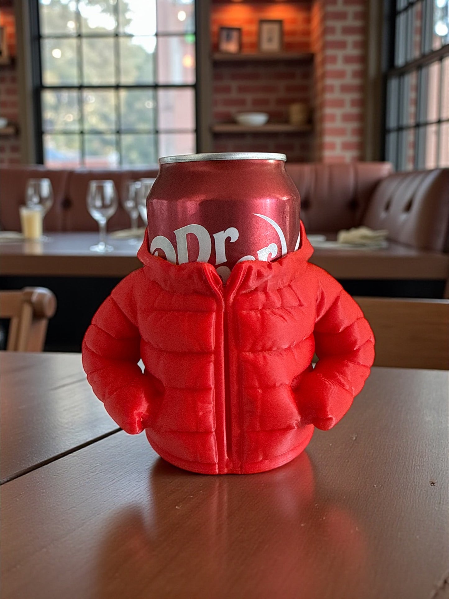 3D Printed Puffer Jacket Can/Water/Pens Holder-Can/Bottles not included