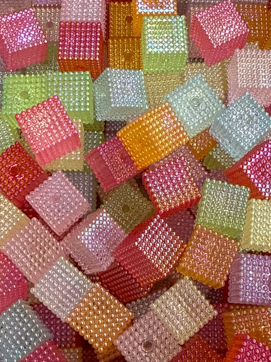 Dice 10pk Acrylic Bead Random Color Mix - 20mm (duplicates possible)