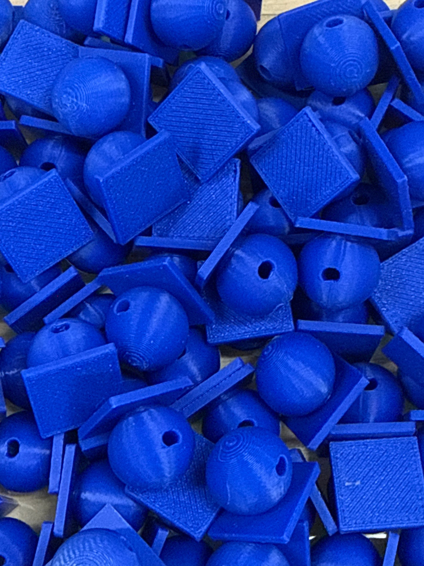 Bead with Flat-Back Attachment for Acrylic Flatbacks Colbalt Blue 3D Printed - 16mm - 10 pack