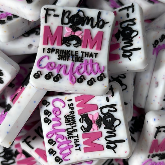 F* k Bomb Mom Bead Silicone Focal- Exclusive to TAYNCS