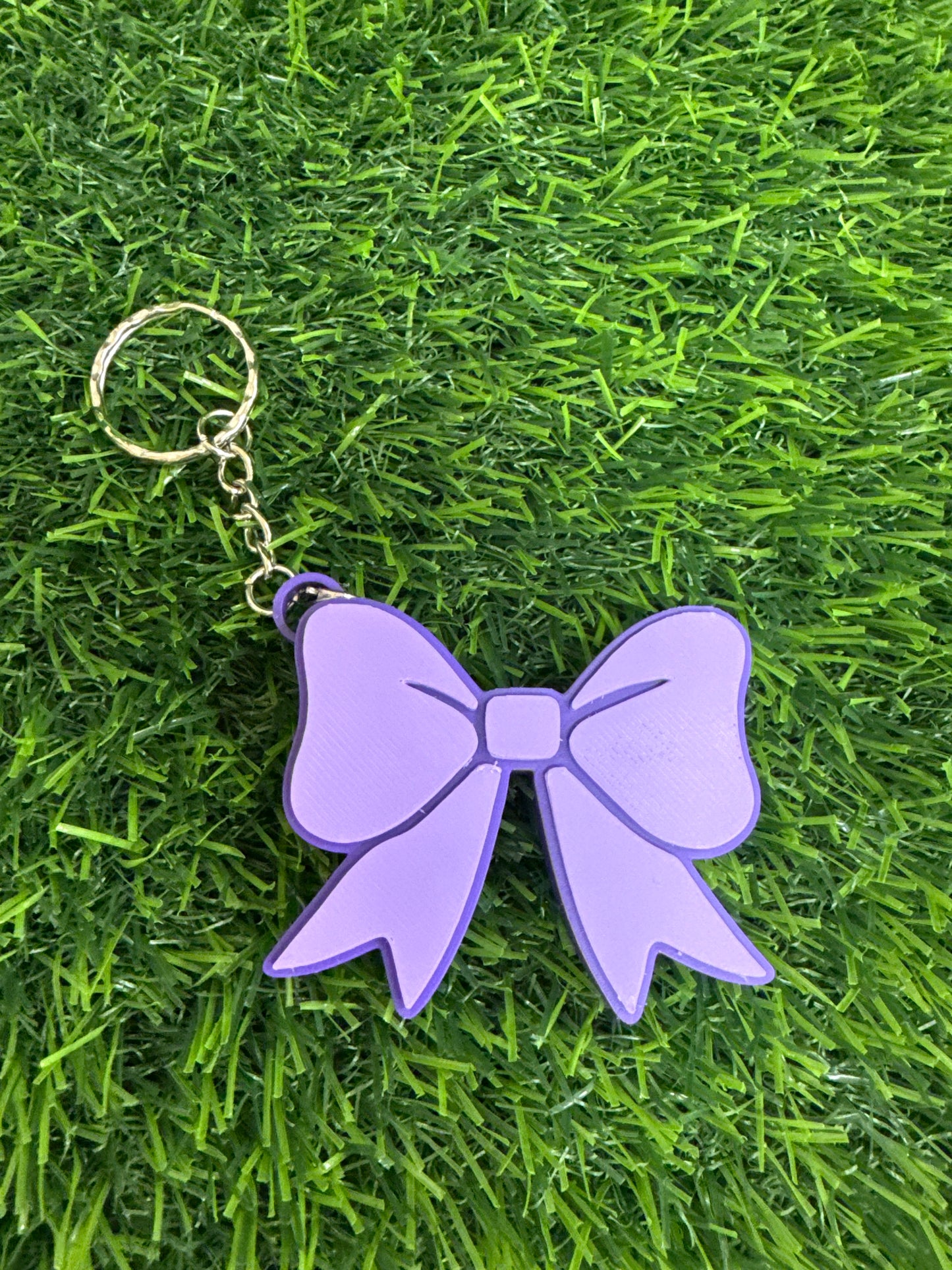 3d Printed Lilac & Purple Bow  Keychain- Can Tab Opener- Save your nails