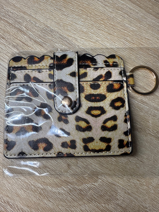 Cheetah Mini Card Wallet w/Gold Hardware