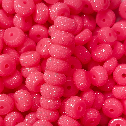 10pk Hot Pink Bling Spacers Beads-12mm