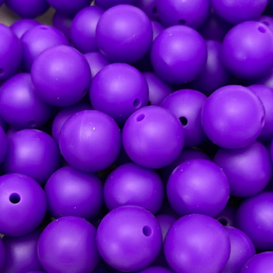 s10 Solid 15mm 10 pk Deep Purple Silicone Beads-catalog A05-50