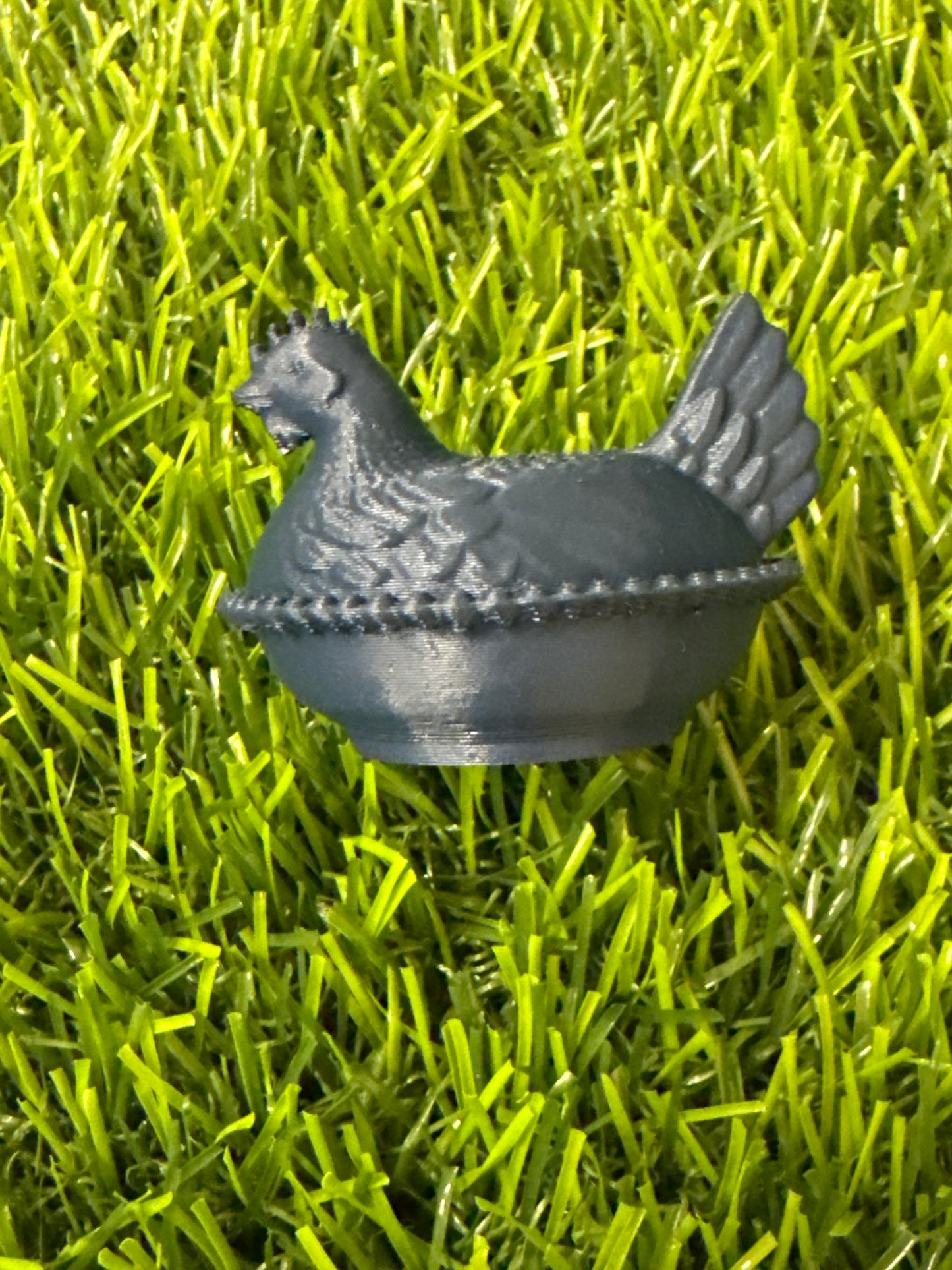 Navy 3d PLA Printed Hen Focal