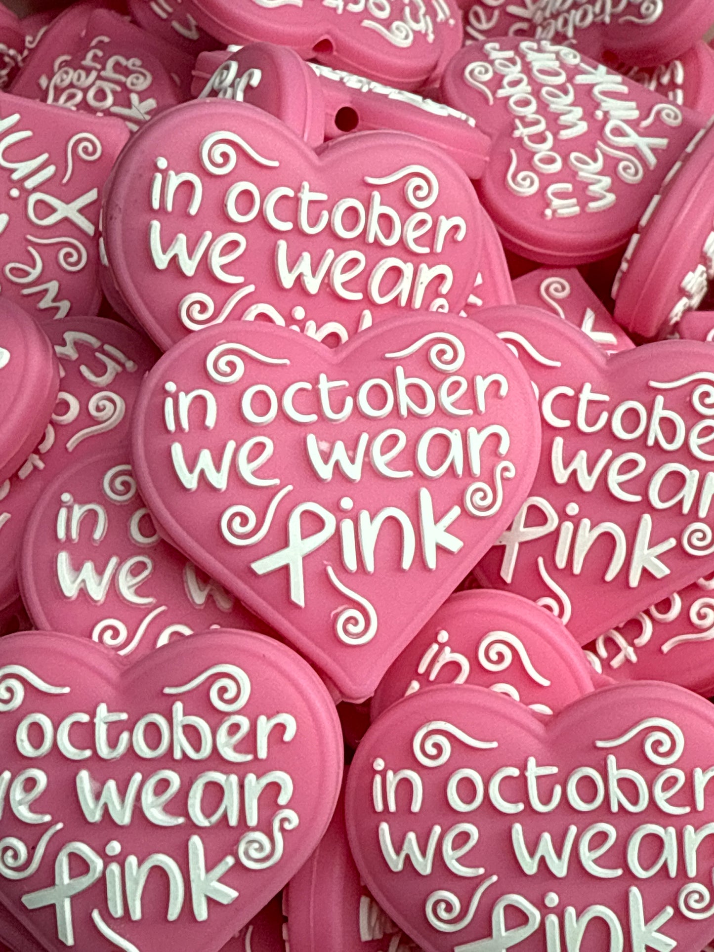 In October We Wear PINK Silicone Focal- Custom Color Change by RD Creations - Public beads