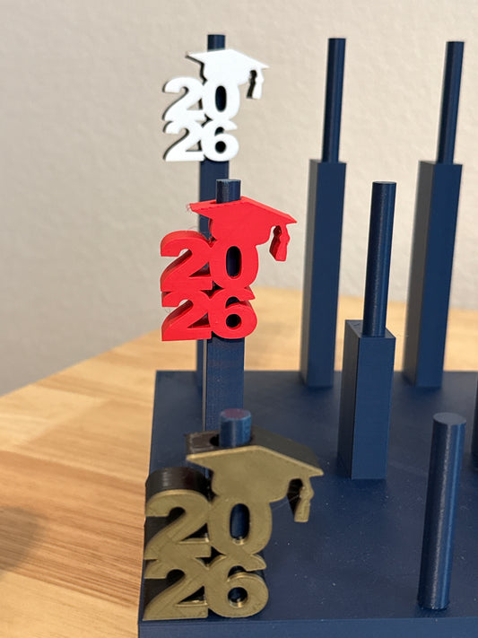 2026 Grad 3d Printed Straw Topper- email us for your colors- allow 2-4 day TAT for custom