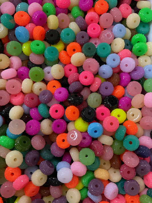 10pk Assorted Color Bling Spacers Beads (colors will vary, may be duplicates)-12mm