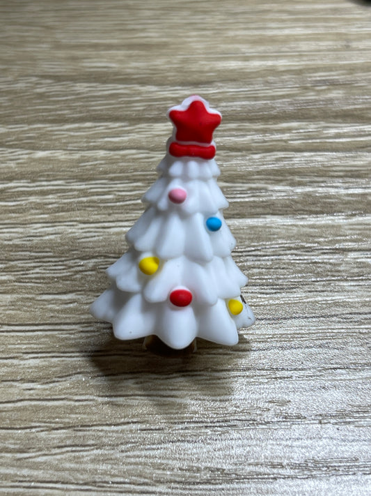 Árbol de Navidad blanco 3D de silicona focal