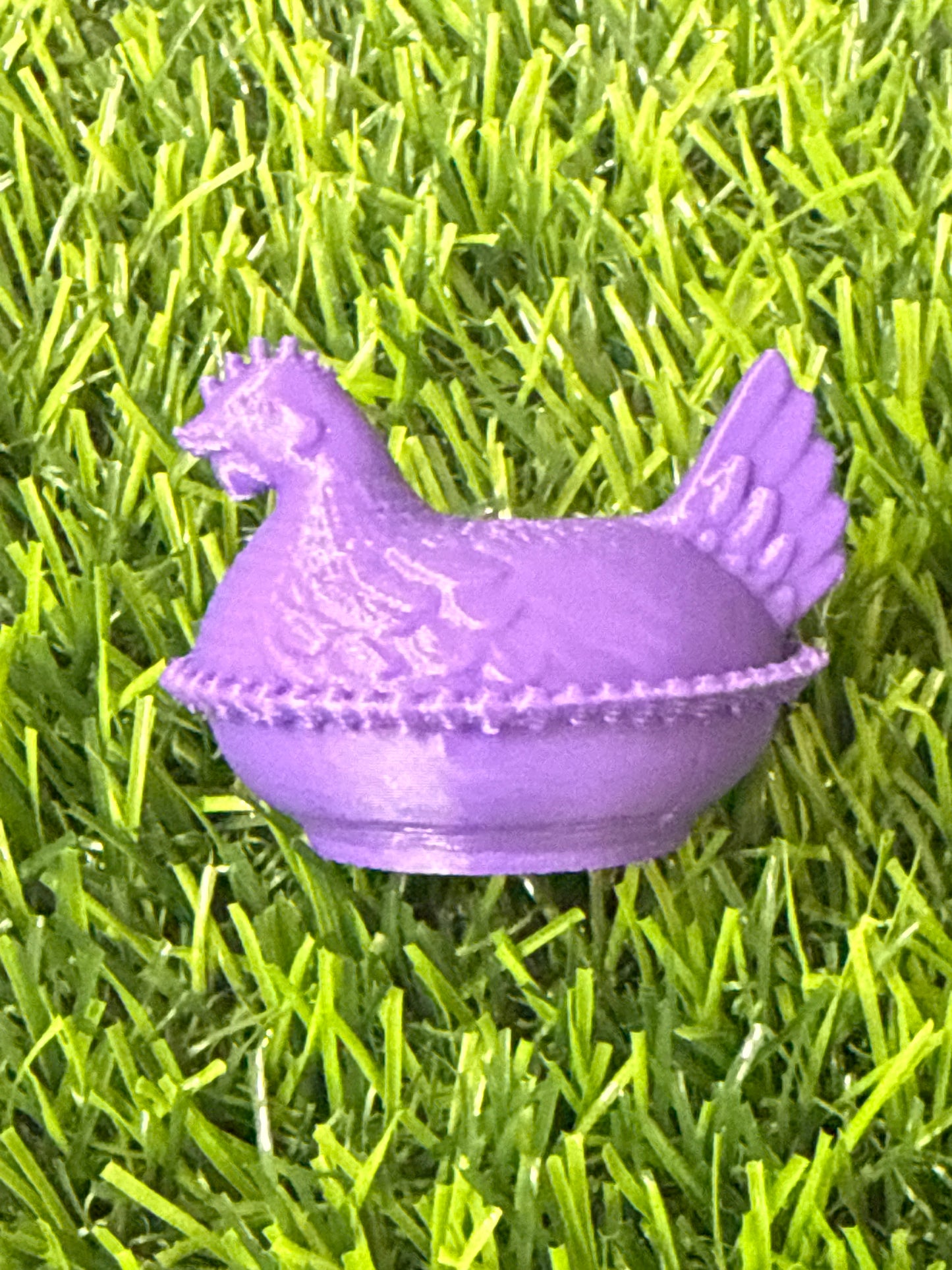 Purple 3d PLA Printed Hen Focal