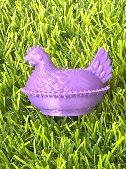 Purple 3d PLA Printed Hen Focal