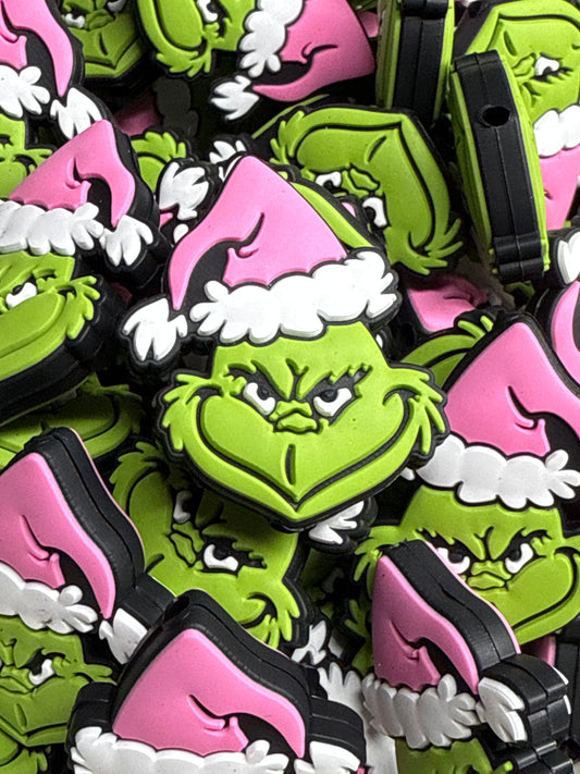 Pink Grinch Hat Silicone Focal- Public