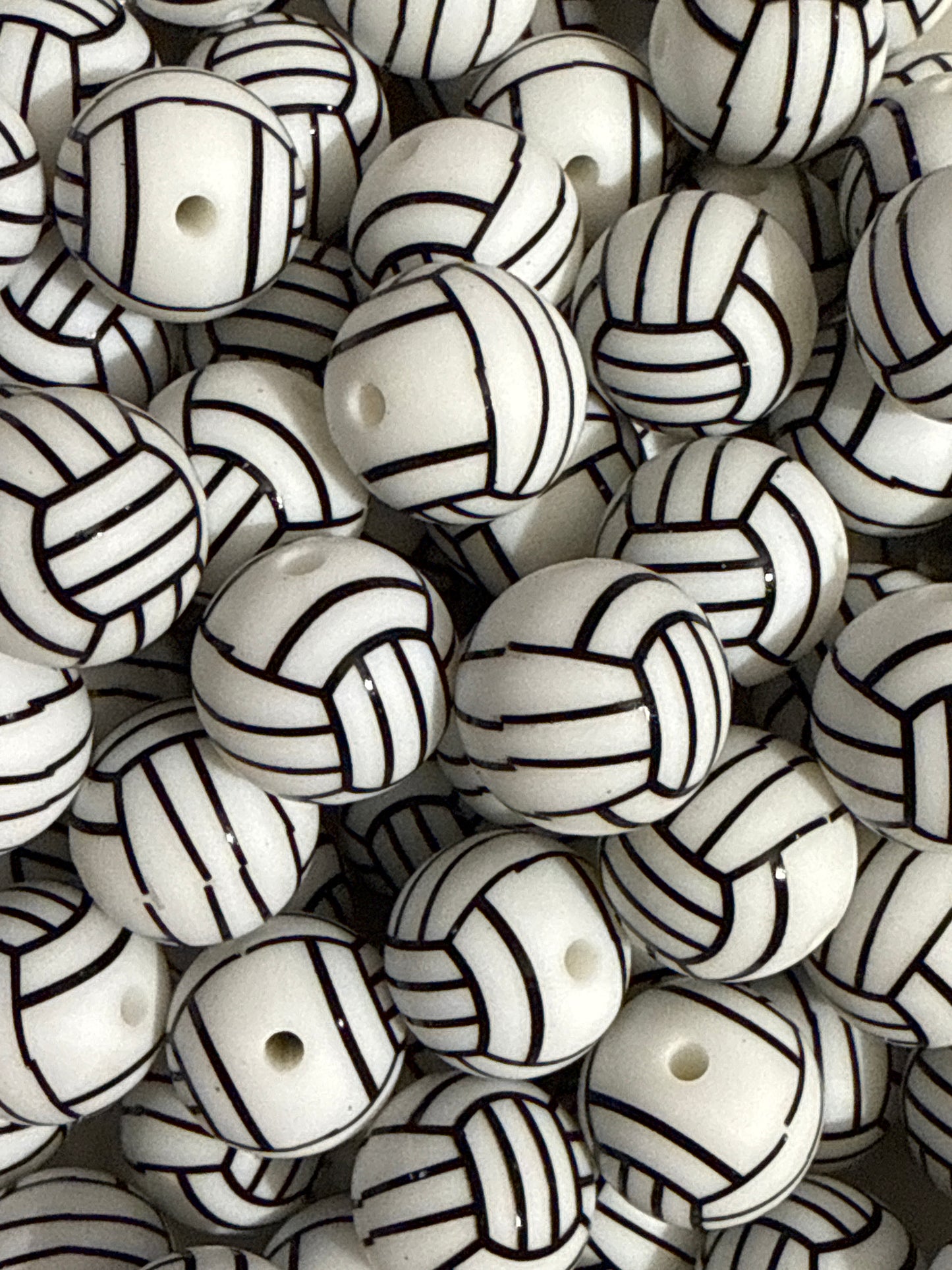 15mm 10 pk Volleyball Silicone Beads