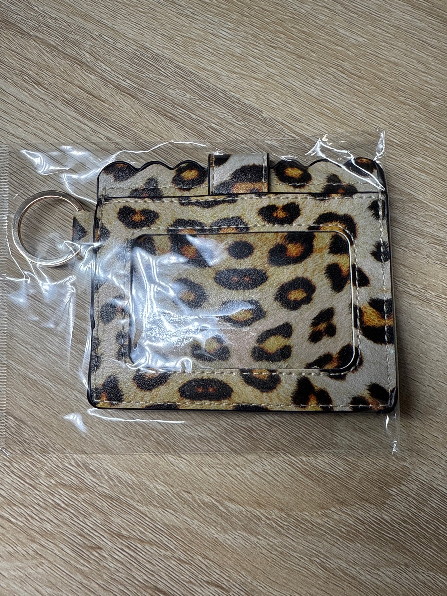 Cheetah Mini Card Wallet w/Gold Hardware