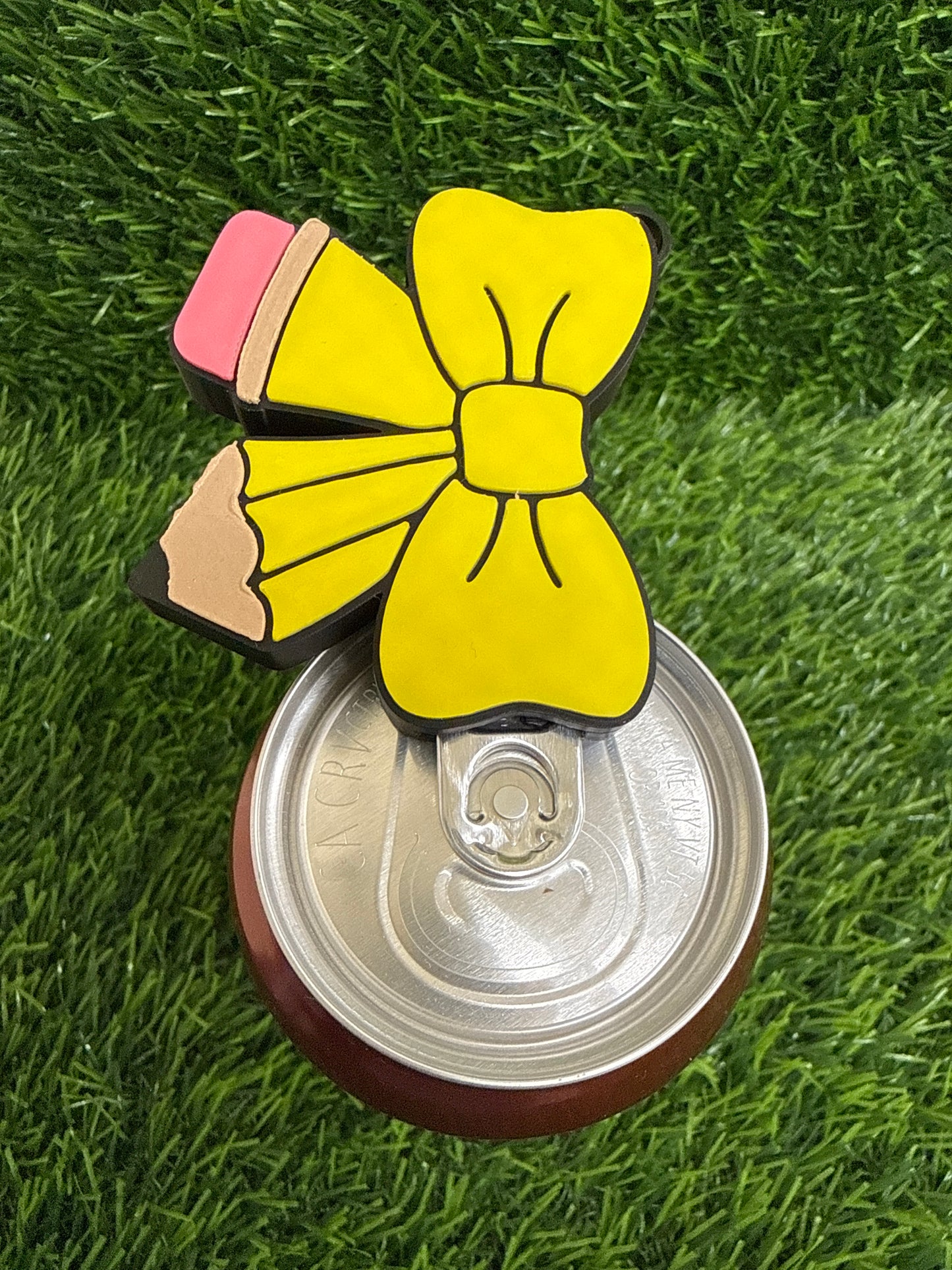 3d Printed Pencil Bow Keychain- Can Tab Opener- Save your nails