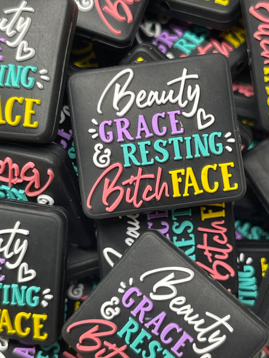 Beauty Grace & Resting Bitch Face Silicone Focal