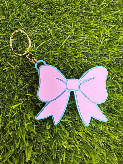 3d Printed Lilac & Blue Bow  Keychain- Can Tab Opener- Save your nails