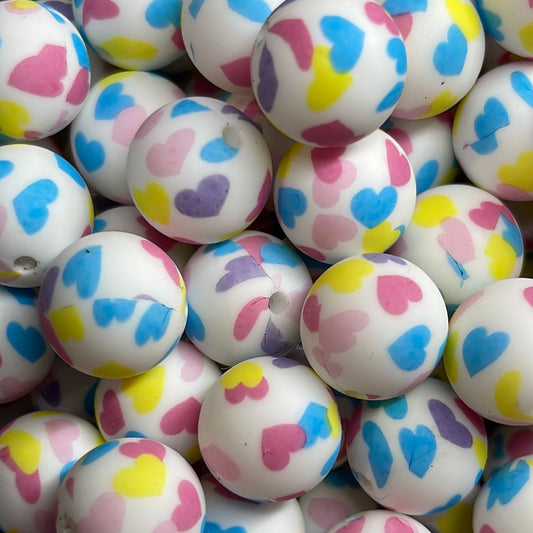 P41 15mm 10 pk Pastel Hearts Silicone Beads- catalog p04-114